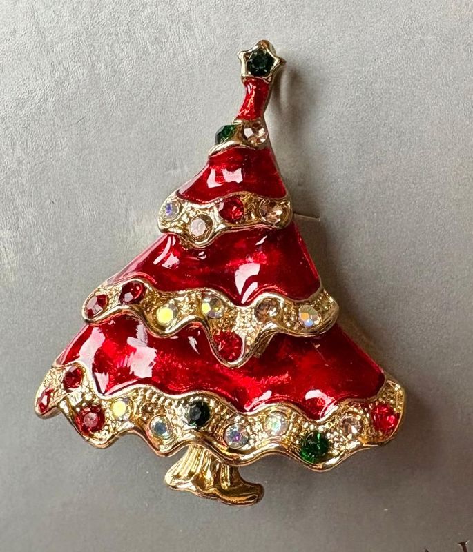 'Red Christmas Tree' Brooch