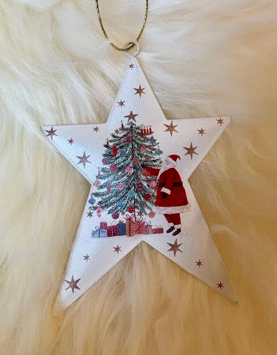 'Nostalgia Santa' Star Decoration