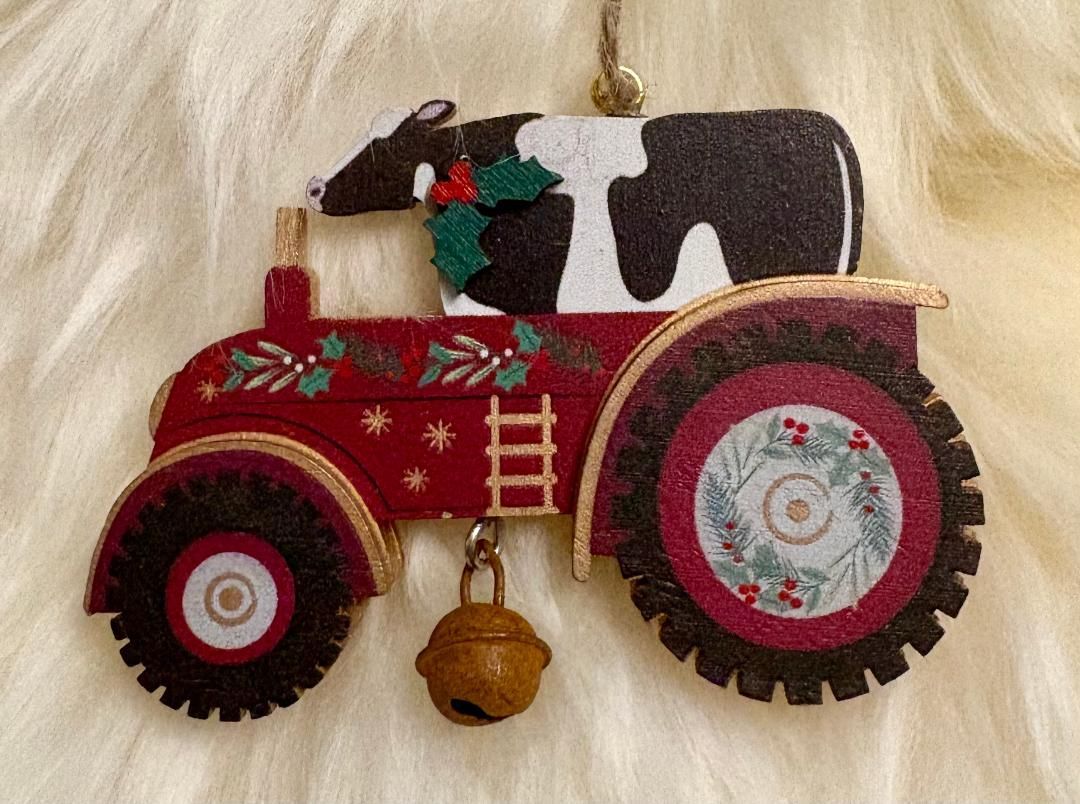 'Dairy Cow/Tractor' Decoration