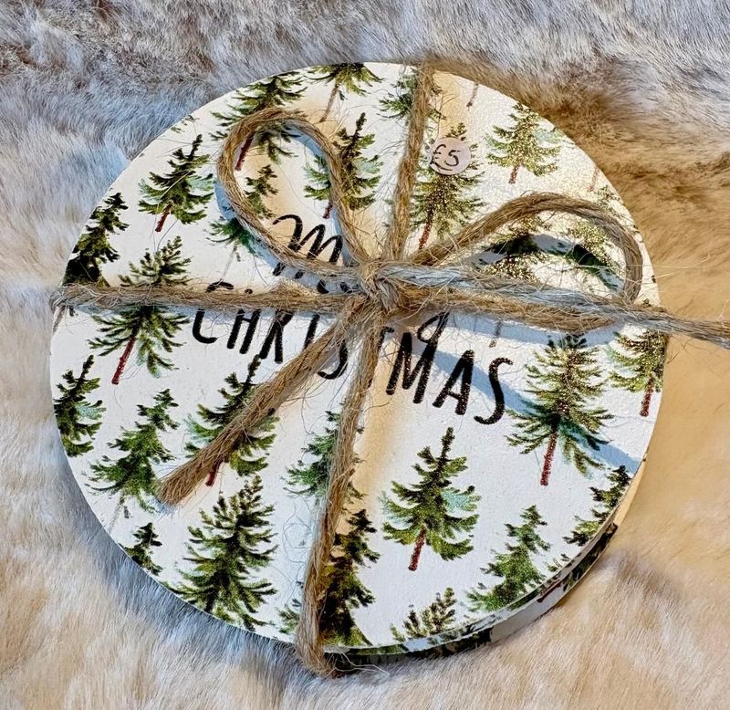 'Fir Trees/Christmas' Set 4 Coasters
