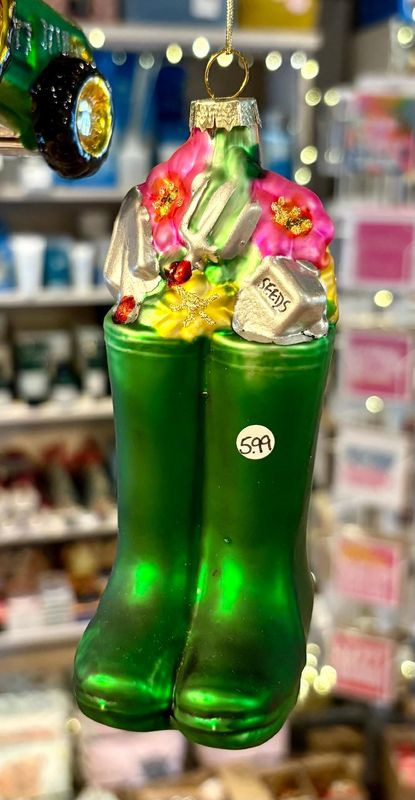 'Wellington Boots' Glass Decoration