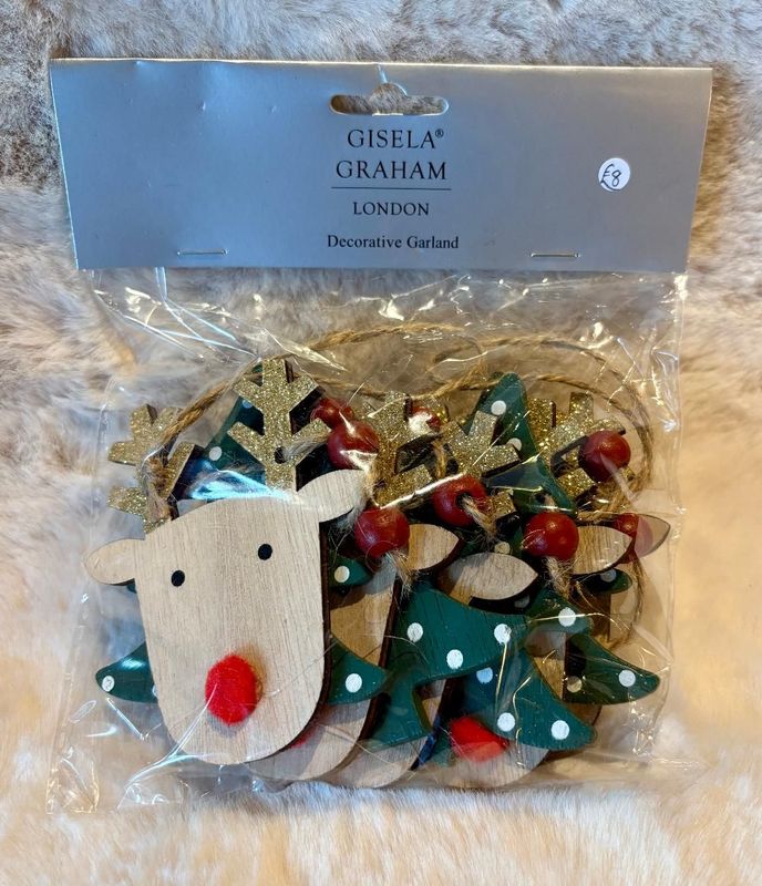 'Rudolph/Trees' Wooden Garland