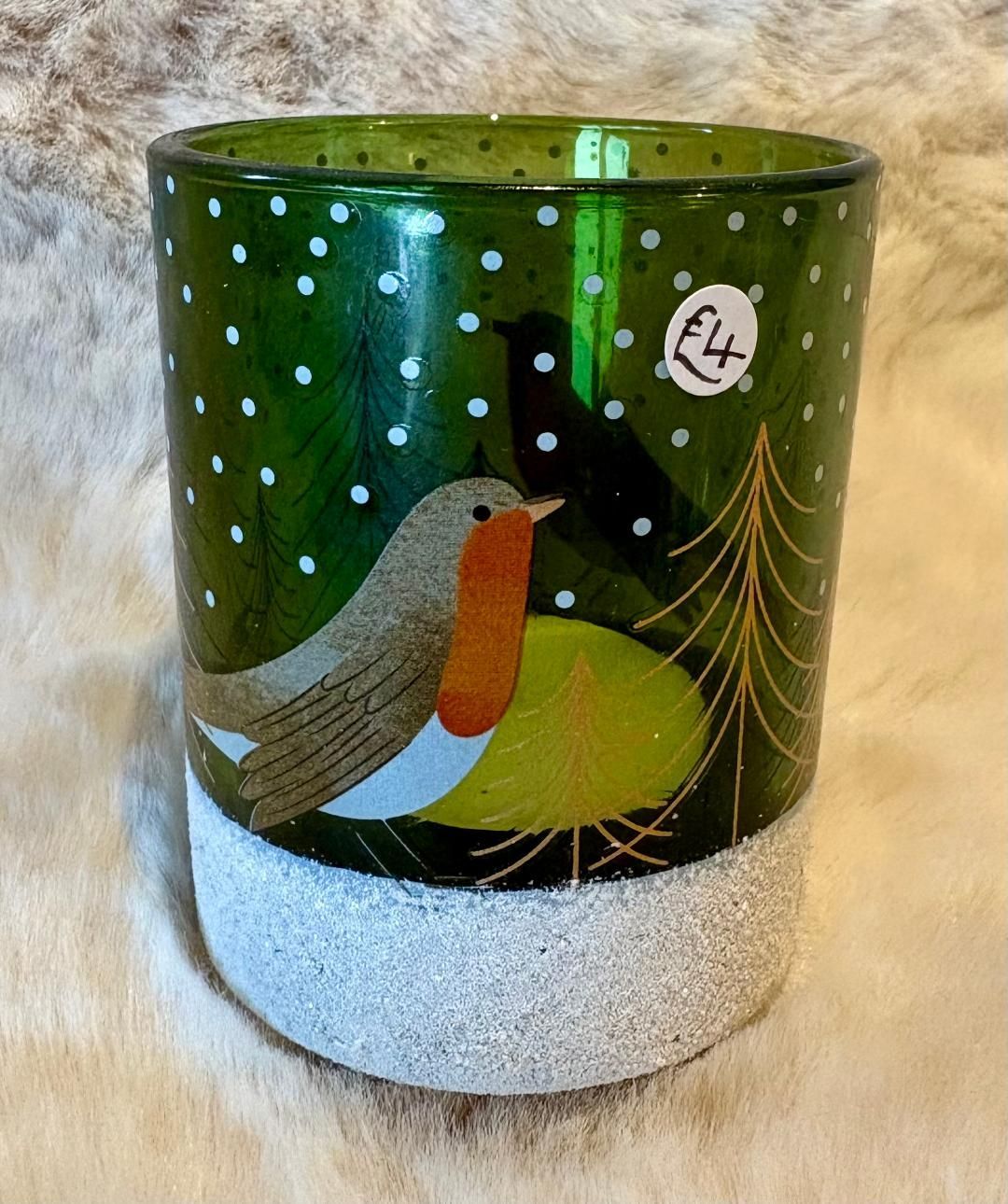'Snow Robin' Small T.Light Holder