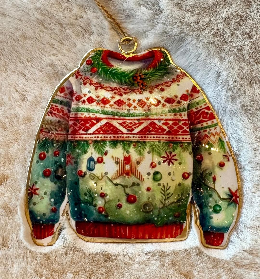 'Christmas Jumper' Metal Xmas Decoration