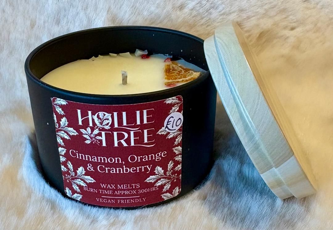 'Cinnamon, Orange & Cranberry' Tin Candle