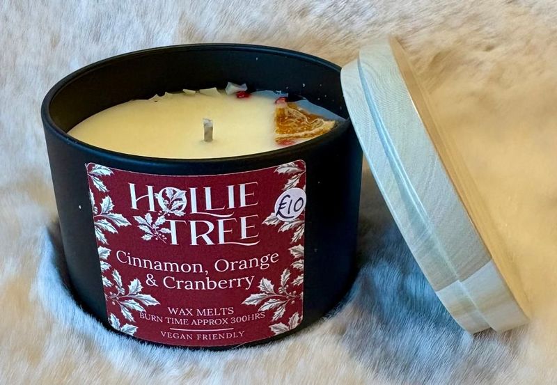 'Cinnamon, Orange & Cranberry' Tin Candle