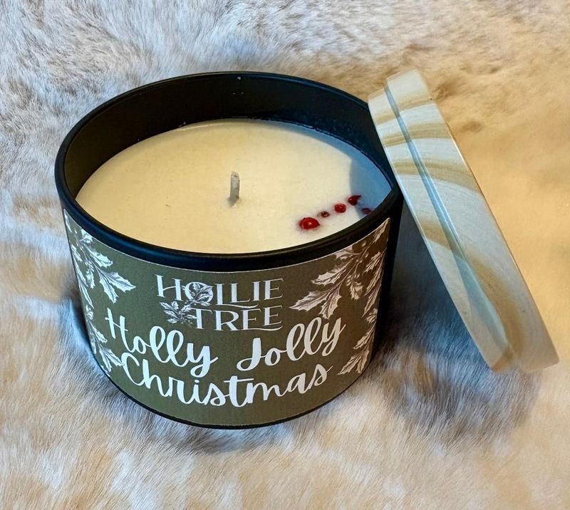 'Holly Jolly Christmas' Tin Candle