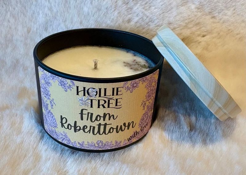'From Roberttown' Tin Candle