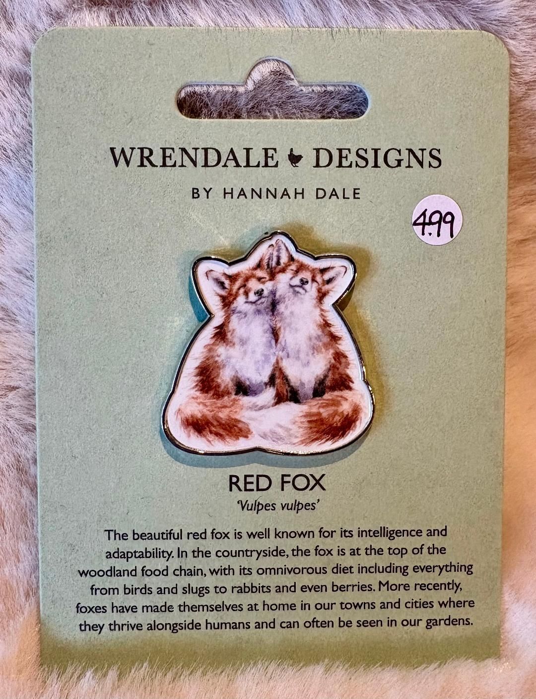 Wrendale 'Red Foxes' Pin Badge