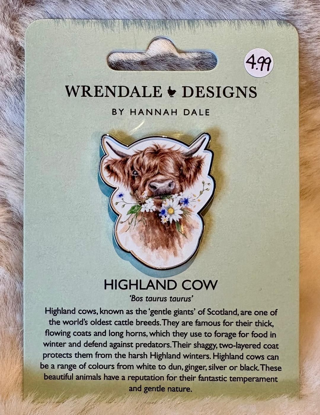 Wrendale 'Highland Cow' Pin Badge