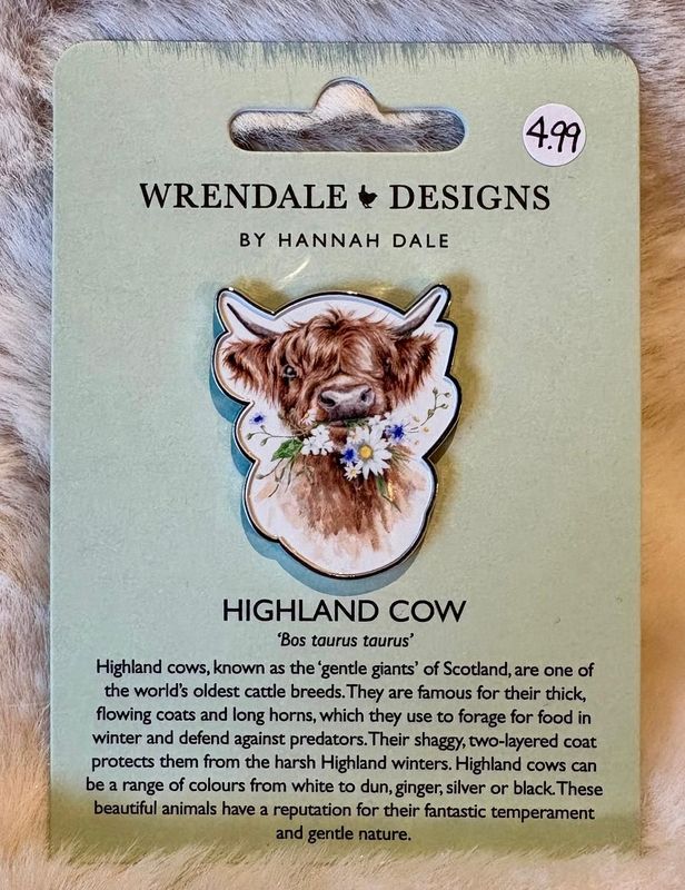 Wrendale 'Highland Cow' Pin Badge