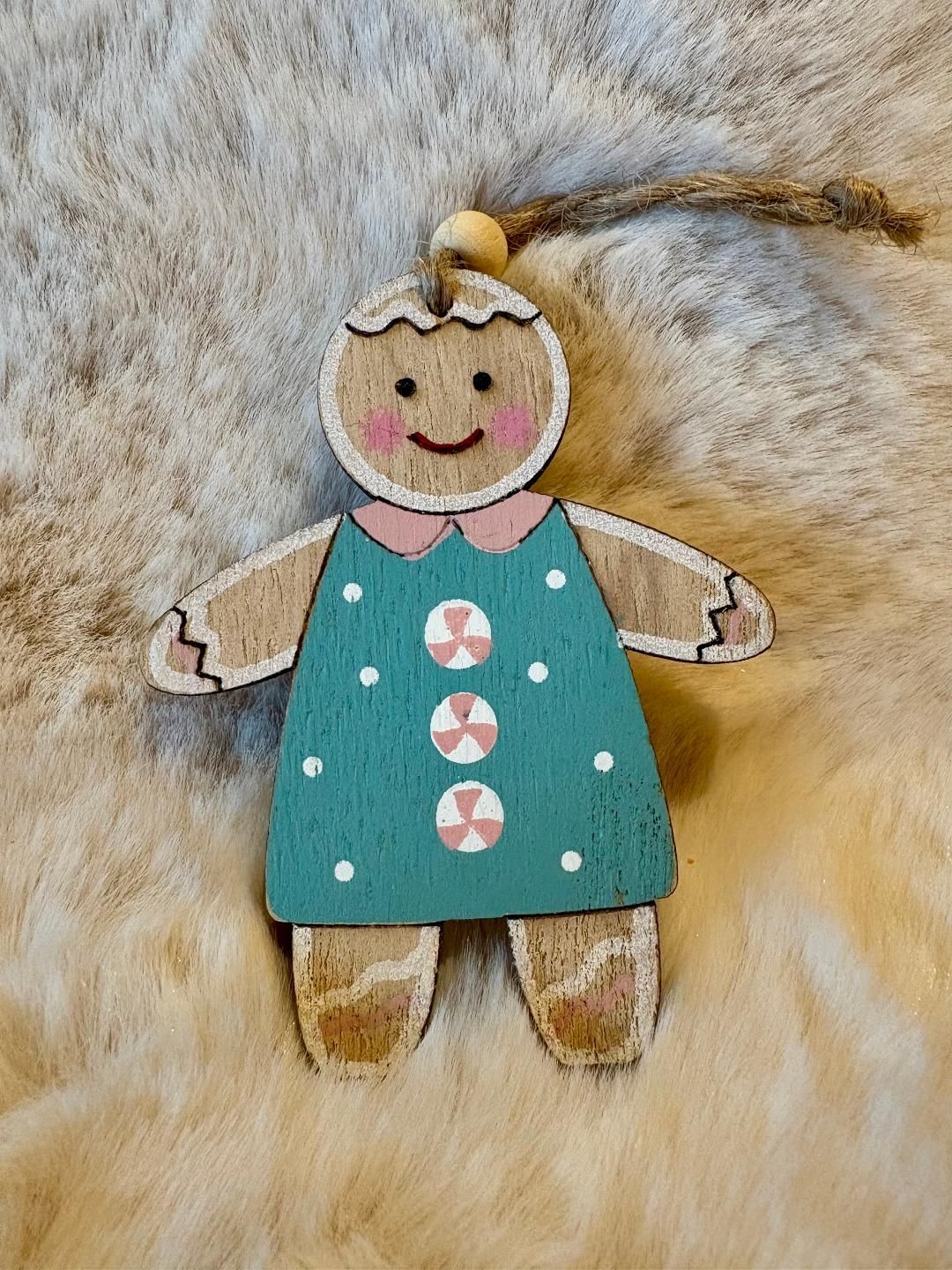 'Gingerbread Girl' Decoration - Green