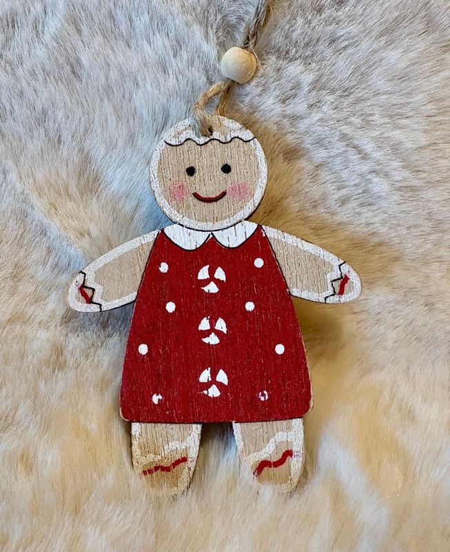 'Gingerbread Girl' Decoration - Red