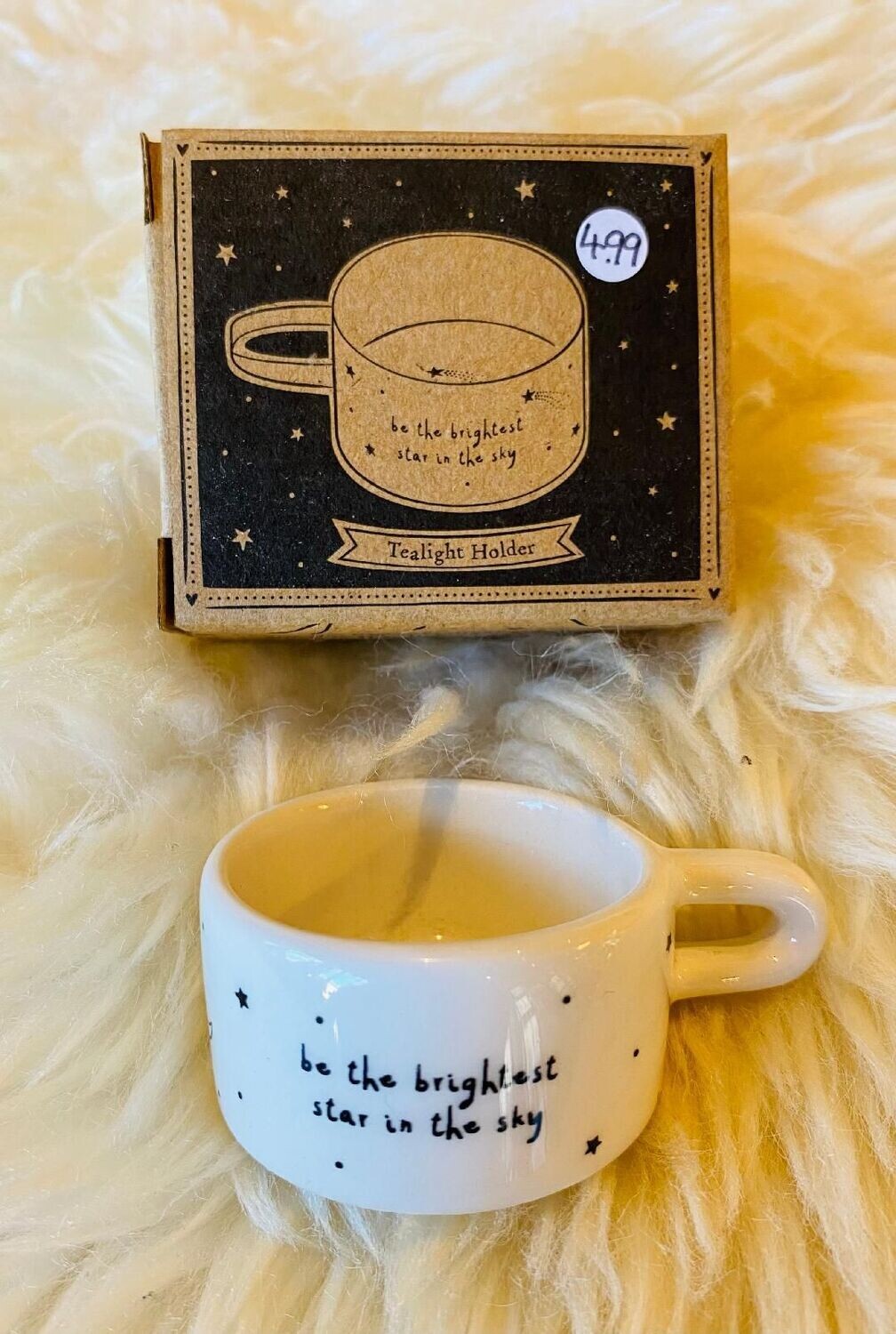 Ceramic 'Brightest Star' T.Light Holder