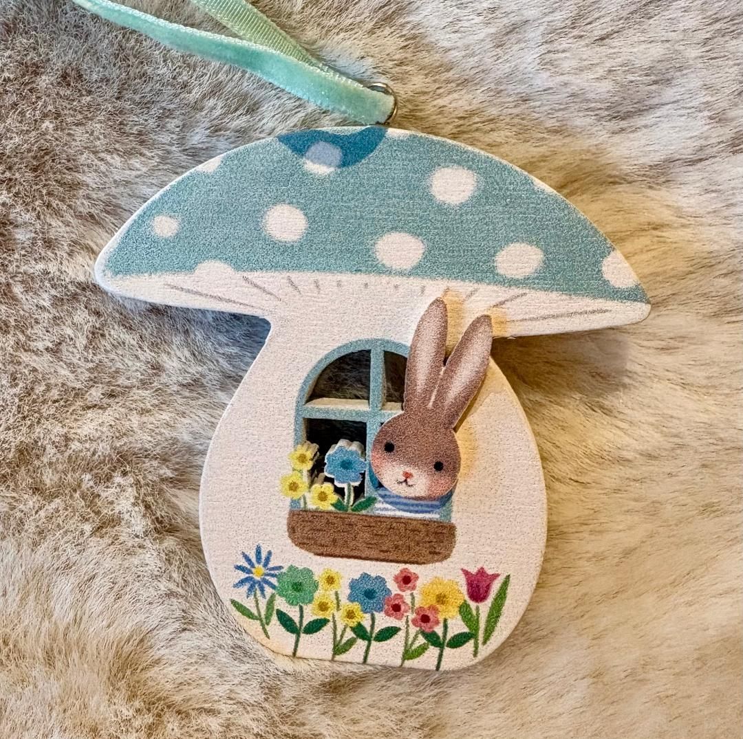 'Green Toadstool' Hanging Decoration