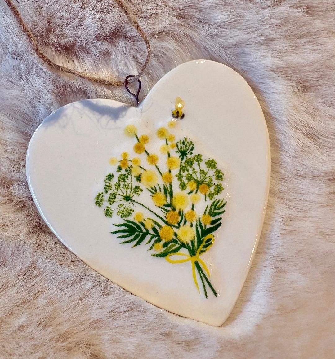 'Spring Bouquet' Ceramic Heart