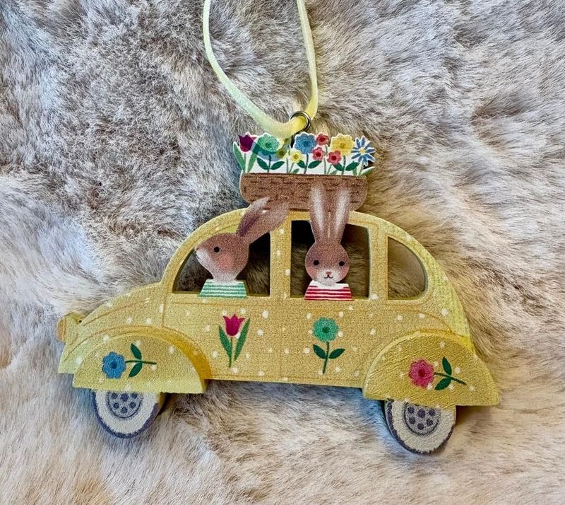 'Yellow Car' Hanging Decoration