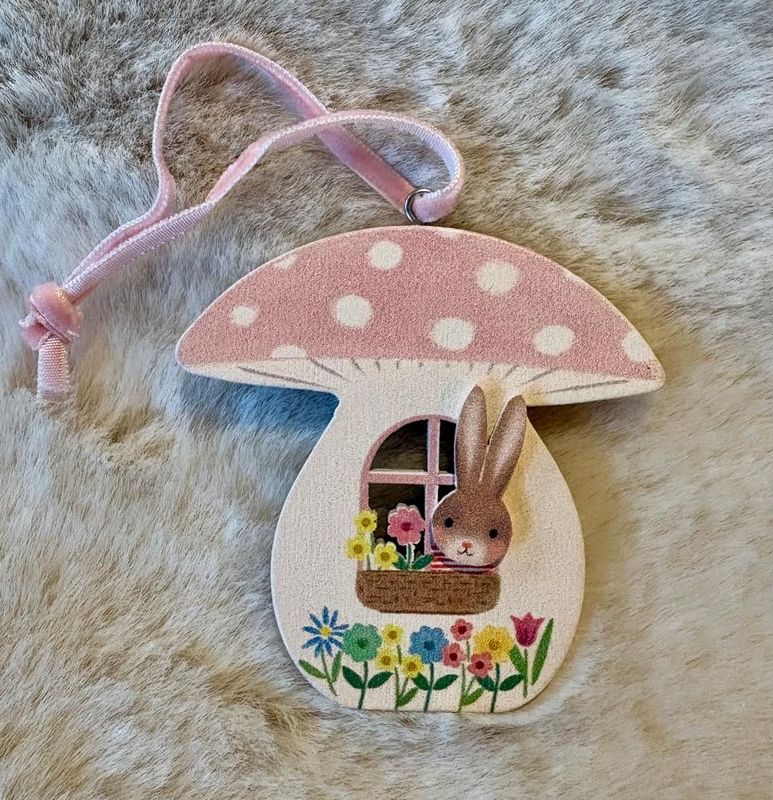 'Pink Toadstool' Hanging Decoration