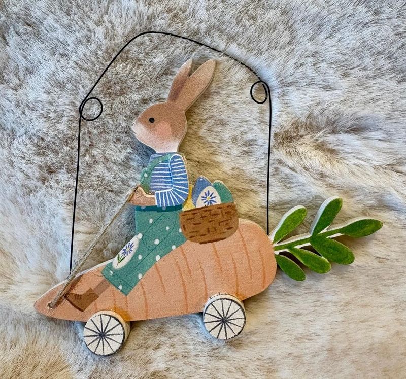 'Boy Rabbit/Carrot Car' Hanger