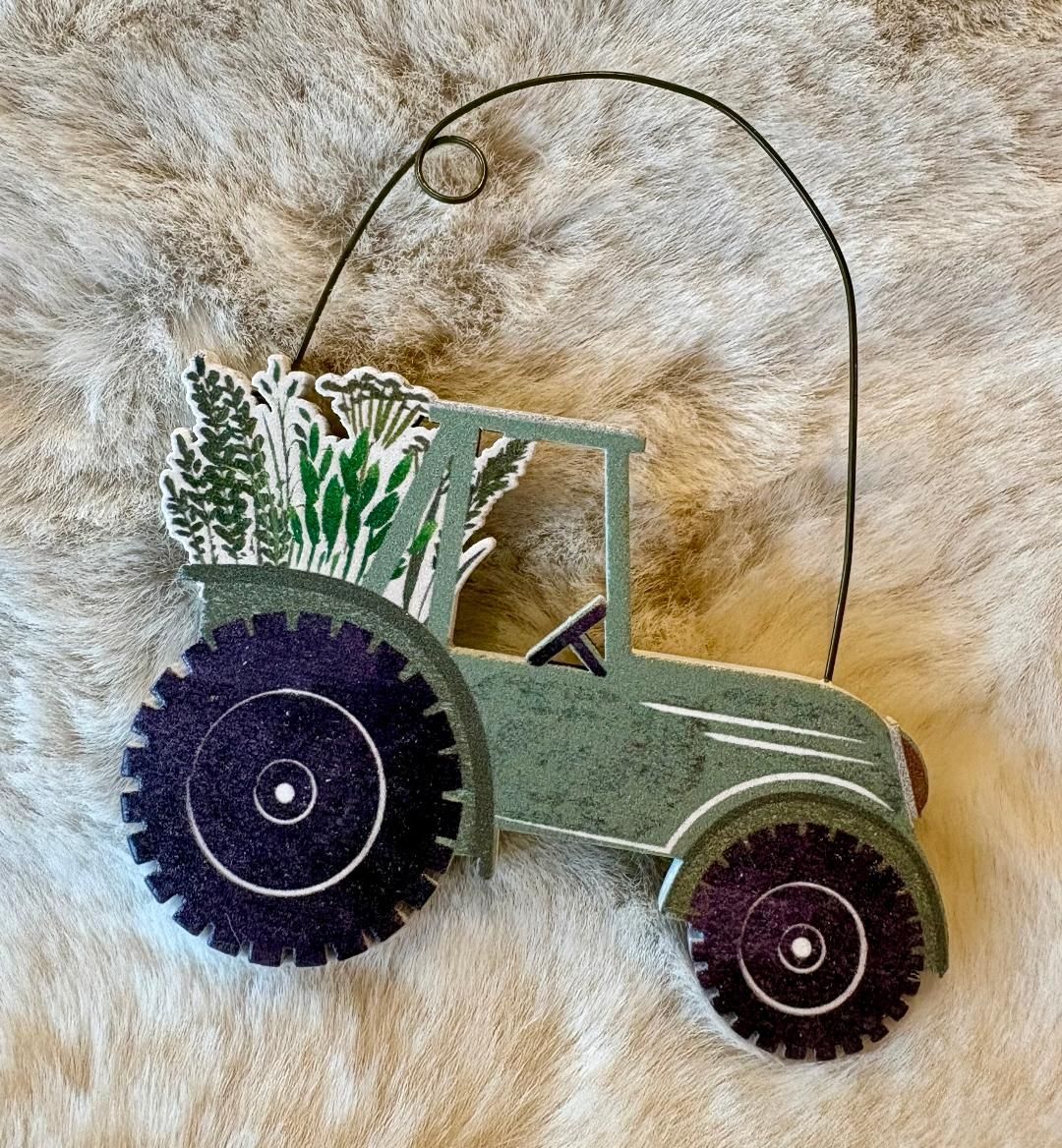 'Hedgerow Green Tractor' Hanger