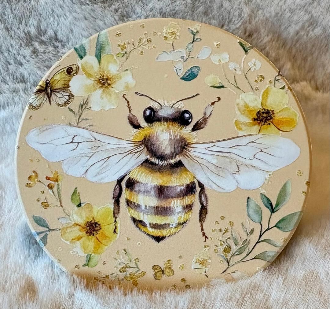 'Bumble Bee' Ceramic Coaster