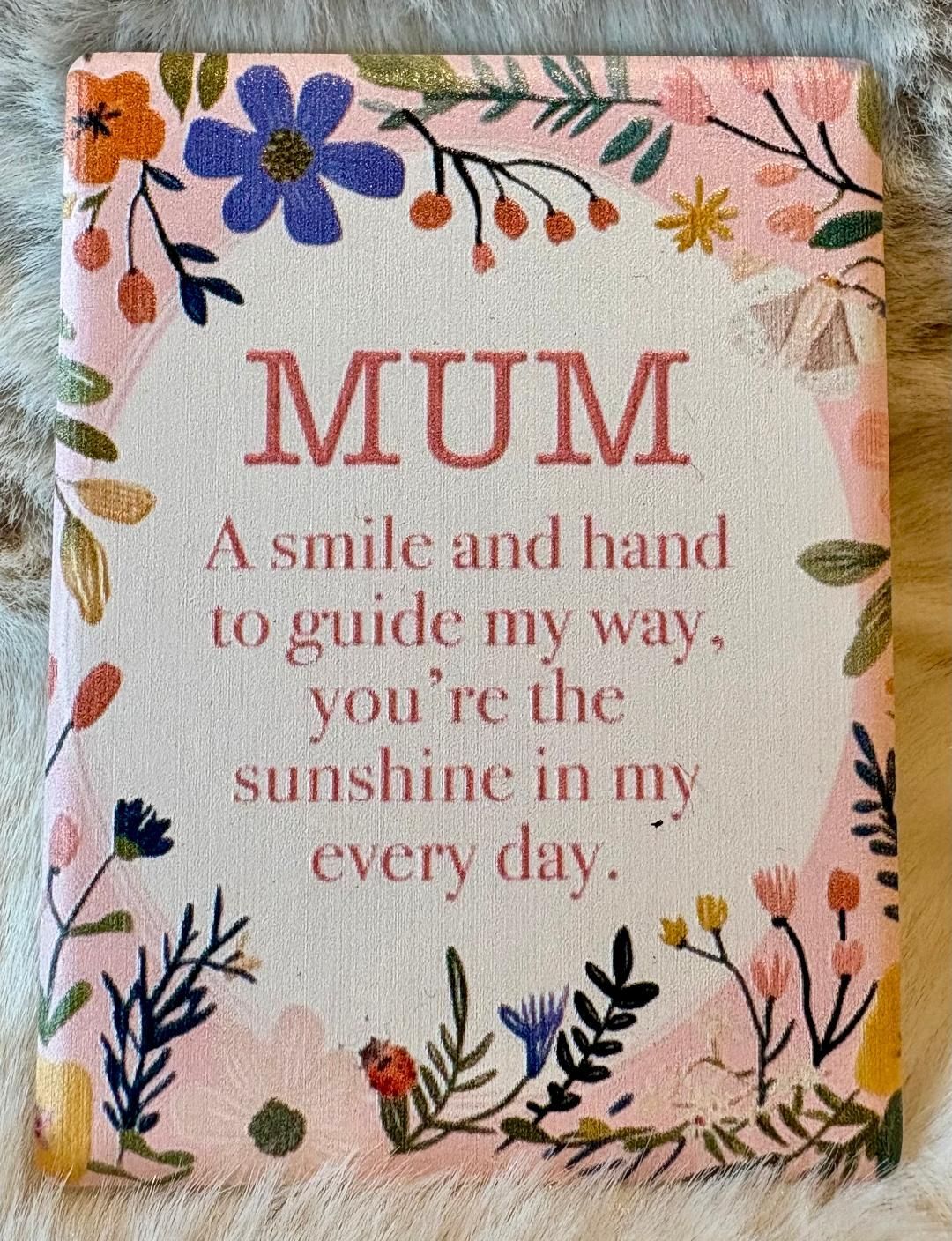 'Mum/Floral' Ceramic Magnet