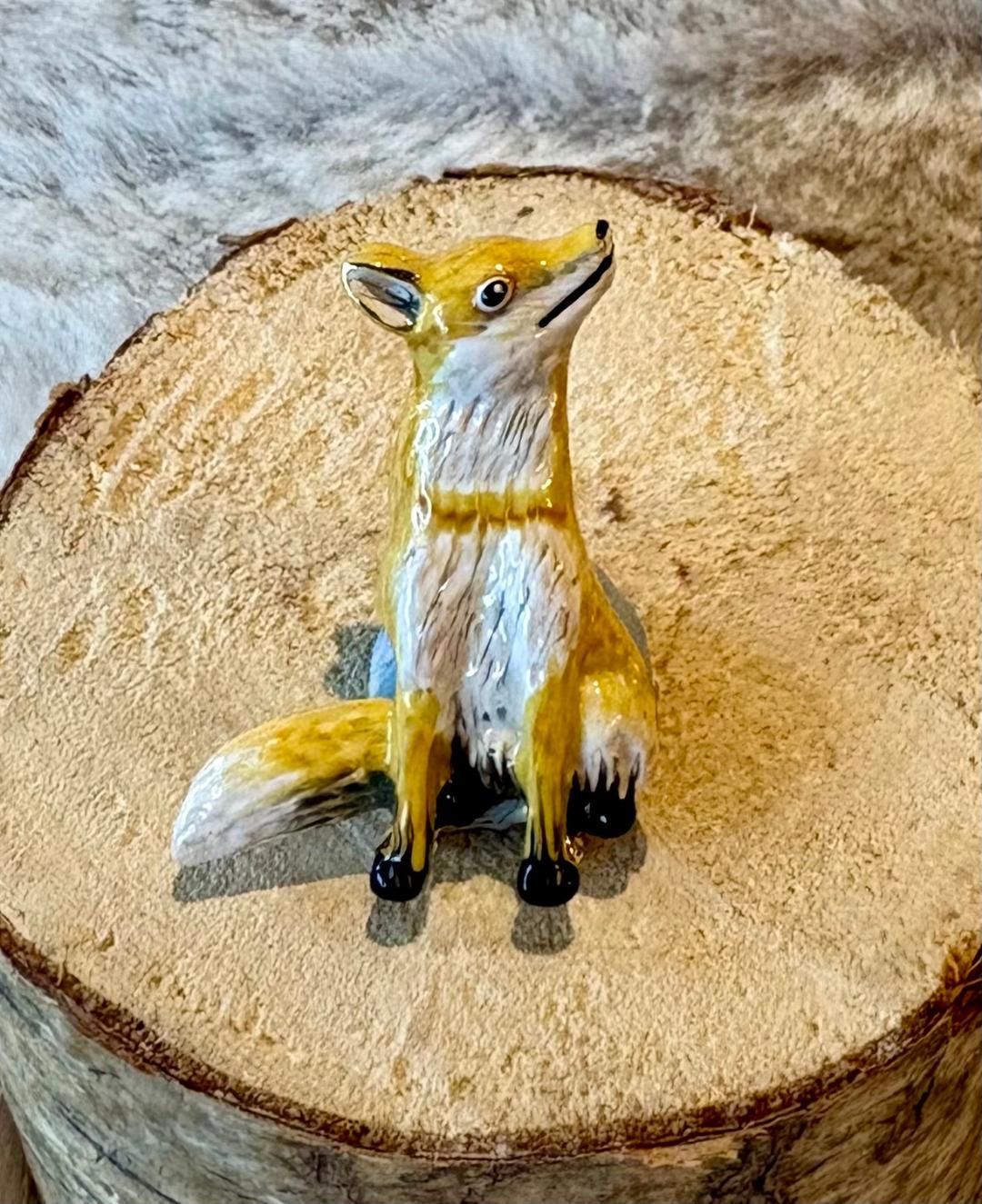 'Fox' Enamelled Brooch