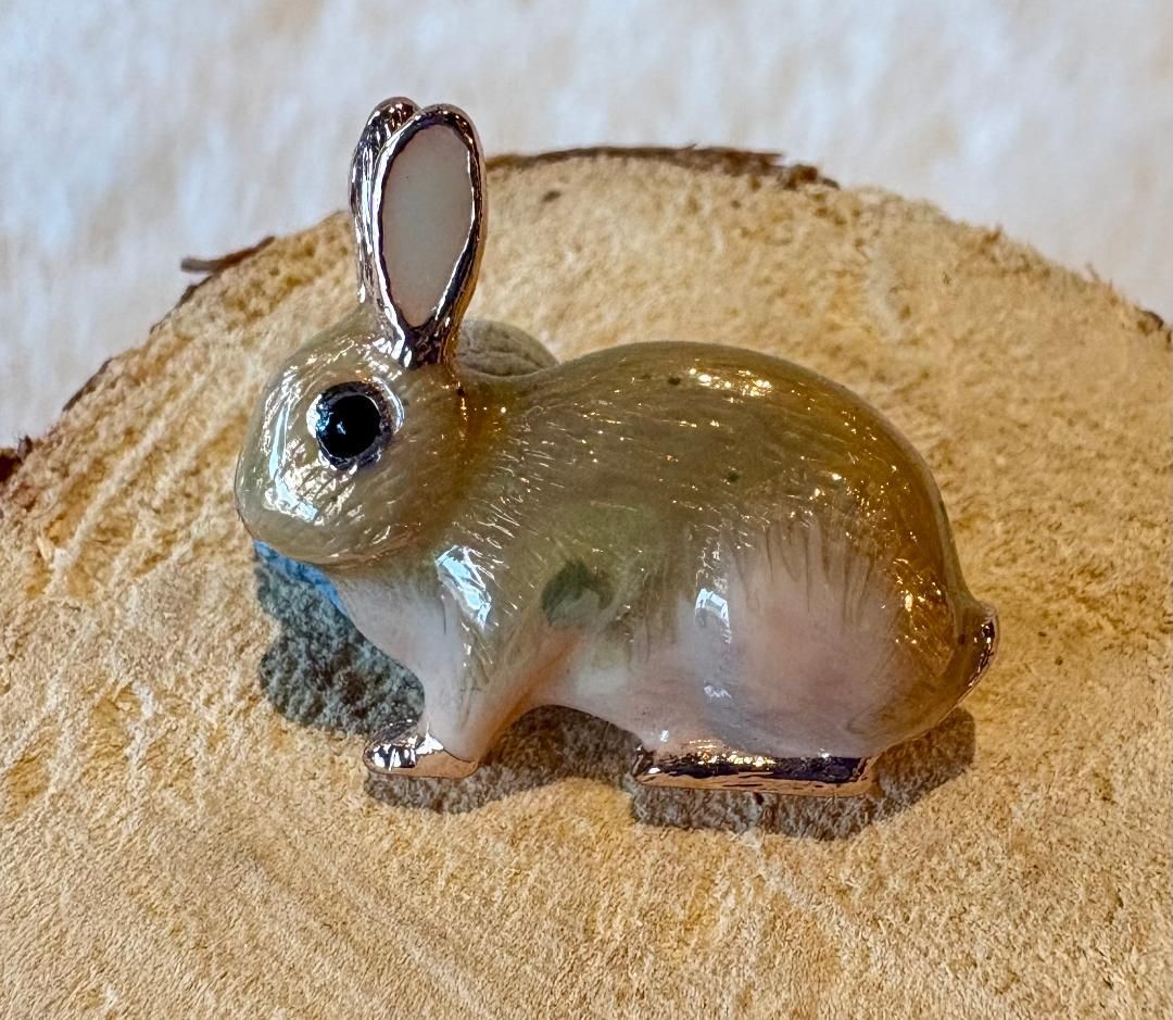 'Bunny' Enamelled Brooch