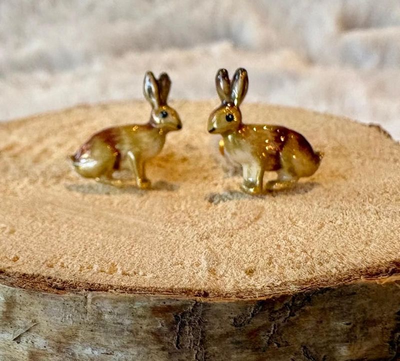 'Bunny' Enamelled Earrings