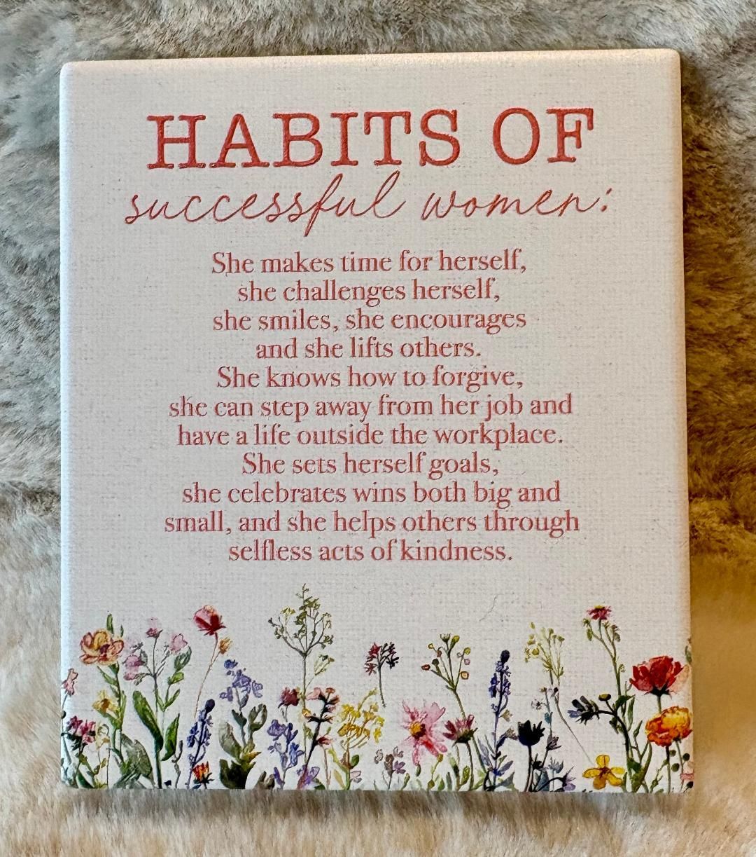 'Habits/Successful Women' Ceramic Plaque