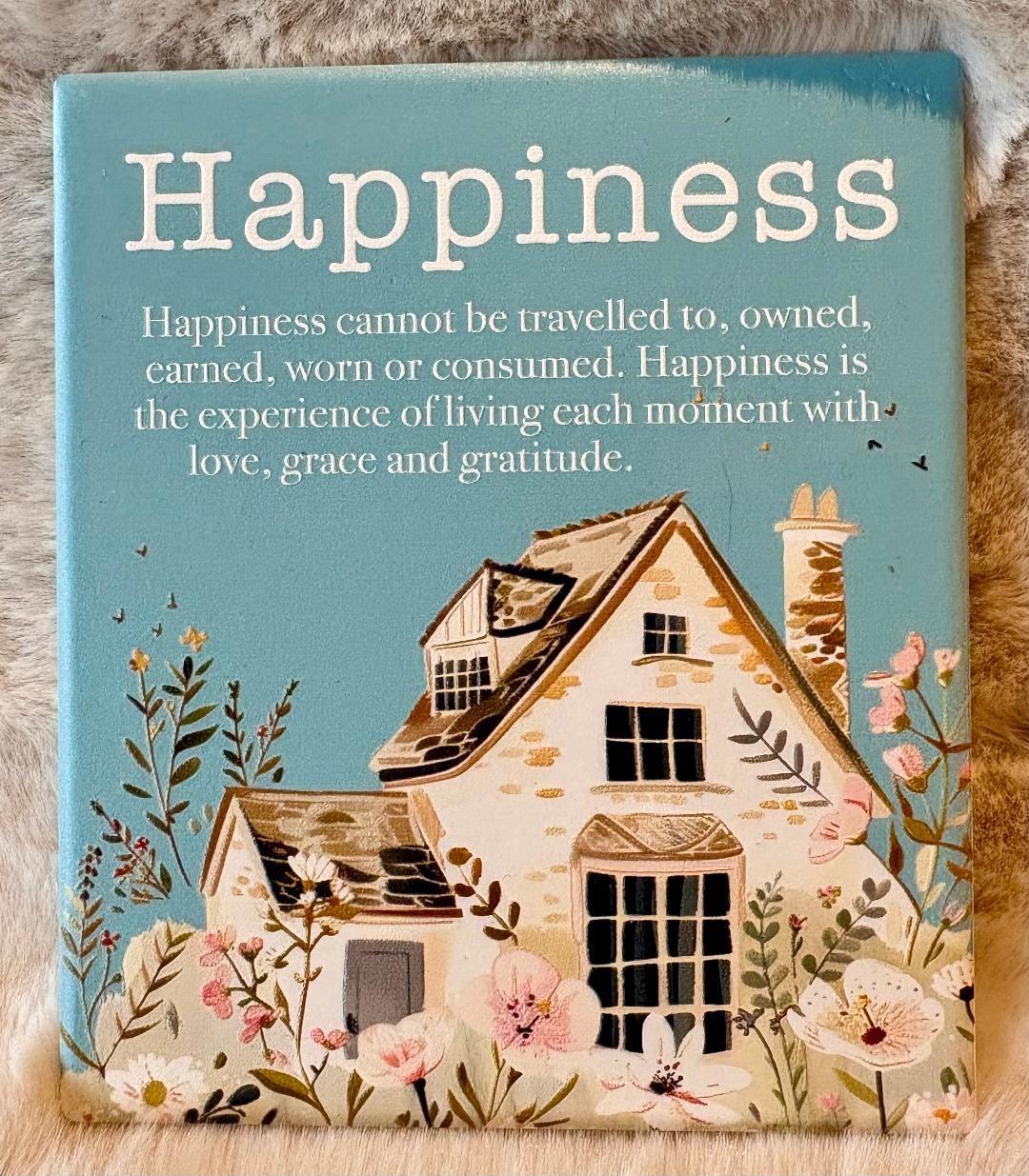 'Happiness' Ceramic Plaque