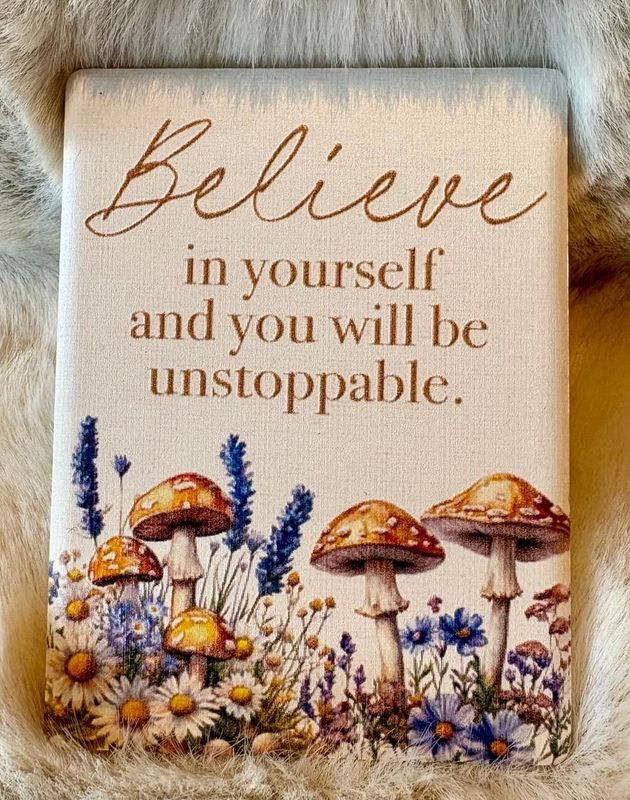 'Believe/Fungi' Ceramic Magnet