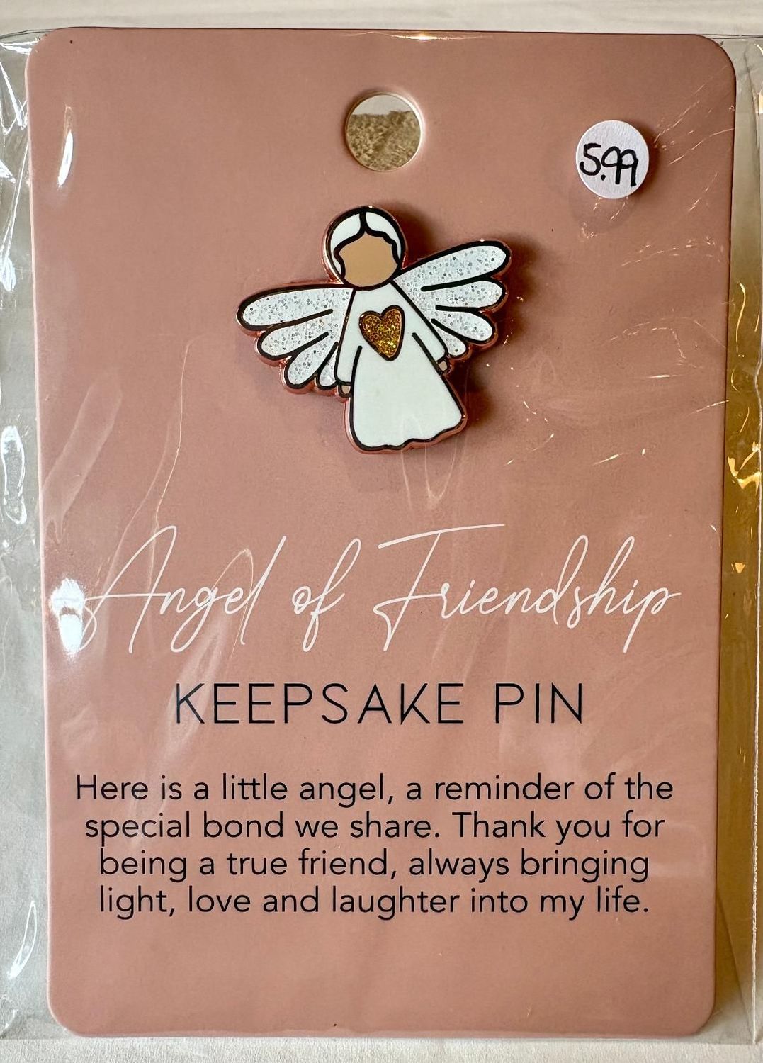 'Angel Of Friendship' Keepsake Pin Badge