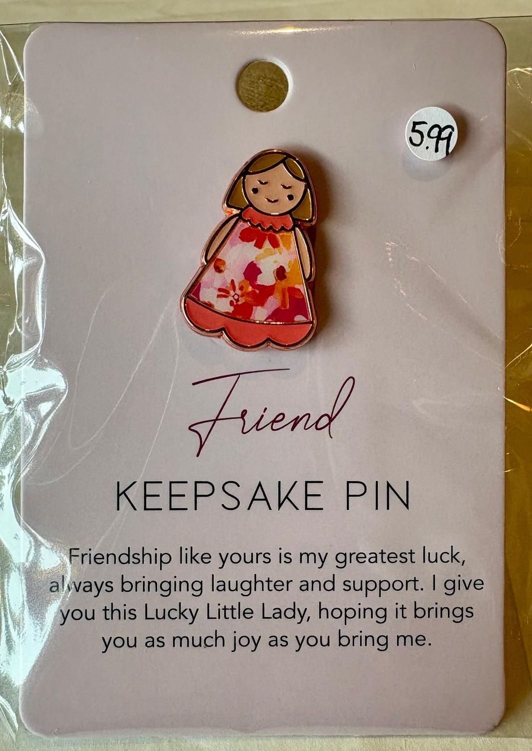 'Friend' Keepsake Pin Badge
