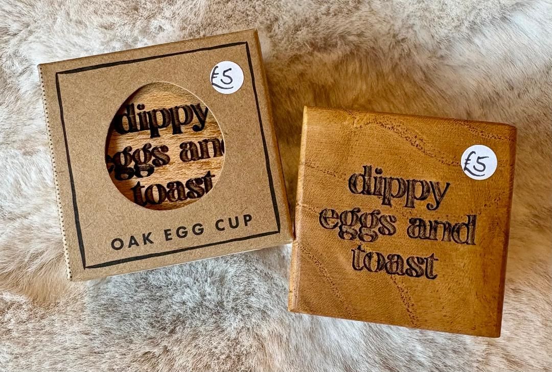 'Dippy Eggs' Oak Egg Cup