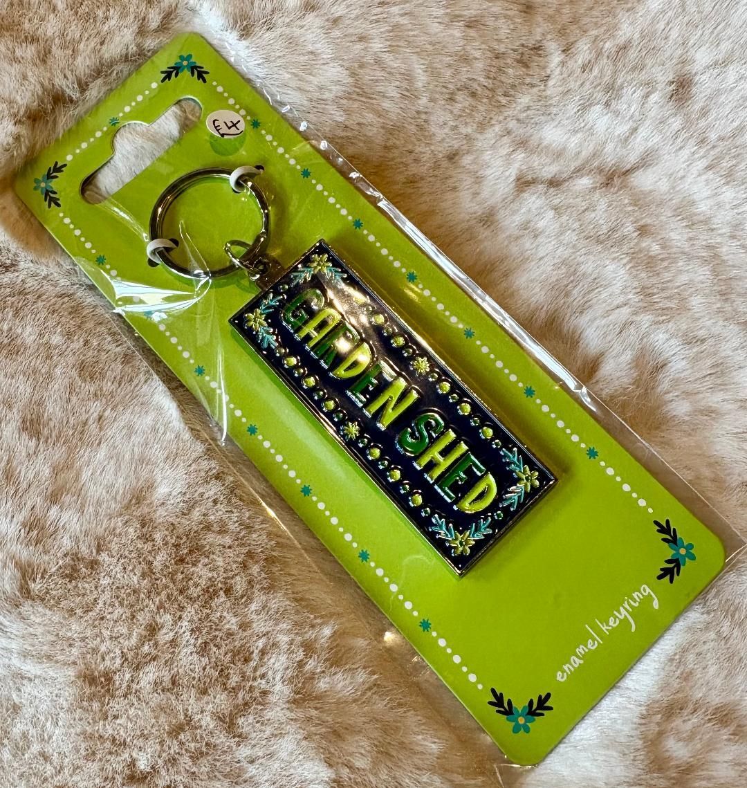 'Garden Shed' Enamel Keyring