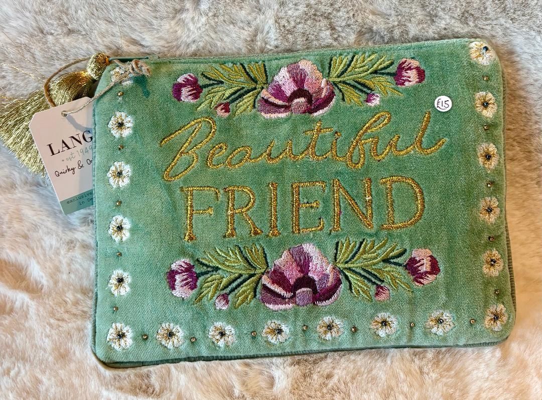 'Beautiful Friend' Velvet Pouch