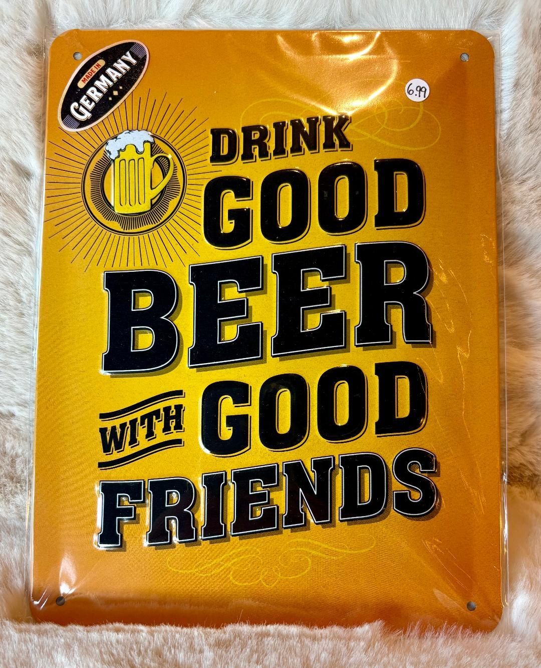 'Good Beer/Friends' Tin Sign