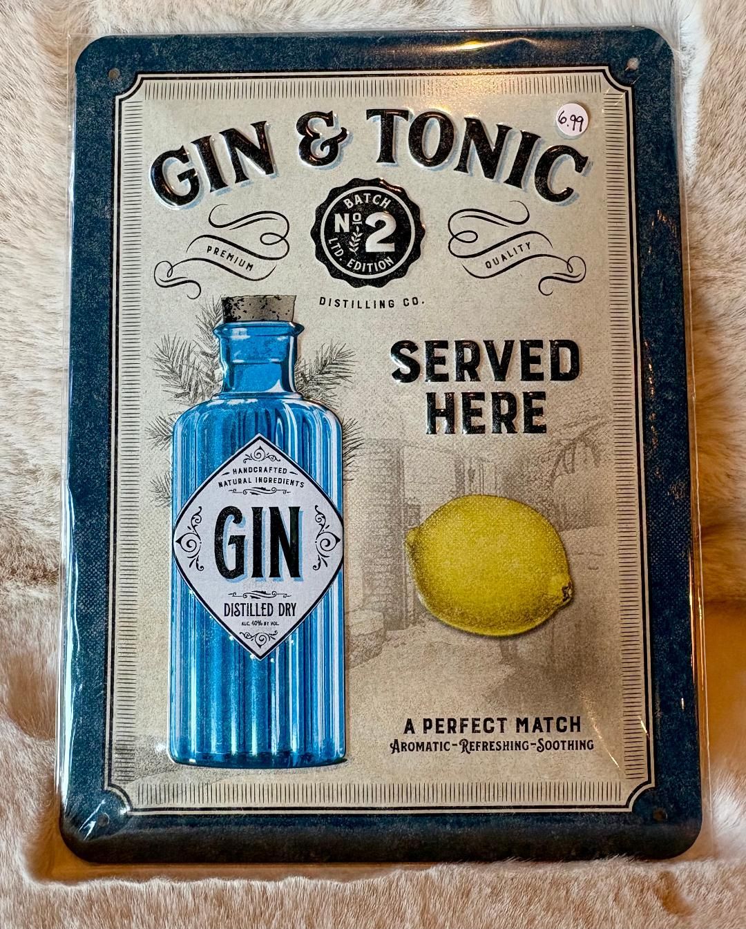 'Gin & Tonic' Tin Sign