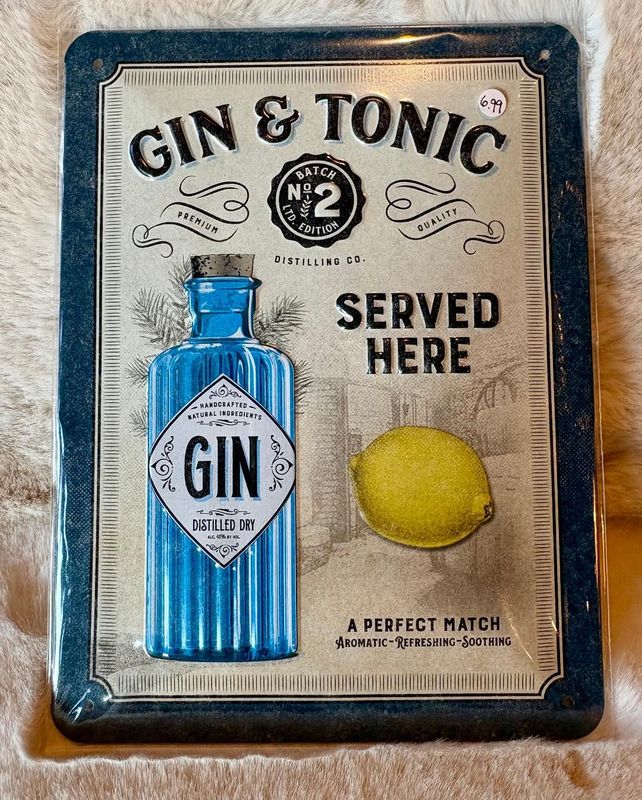 'Gin & Tonic' Tin Sign