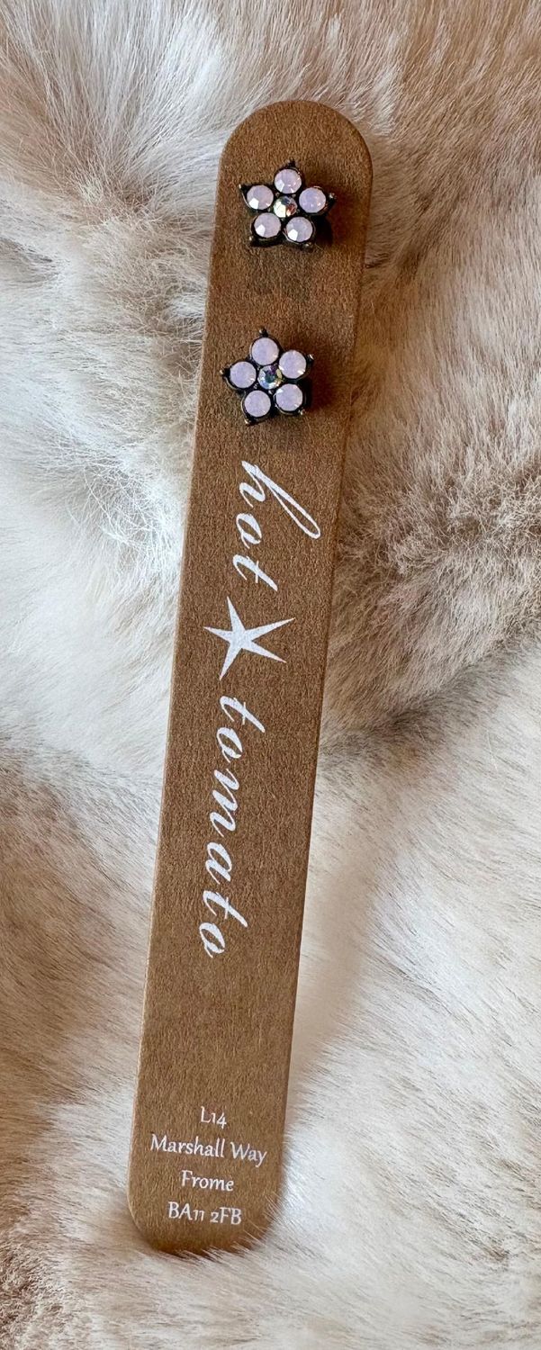 'Rose Quartz Flower' Stud Earrings