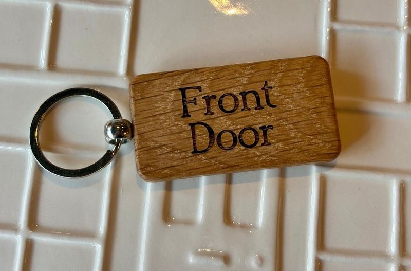 'Front Door' Oak Keyring
