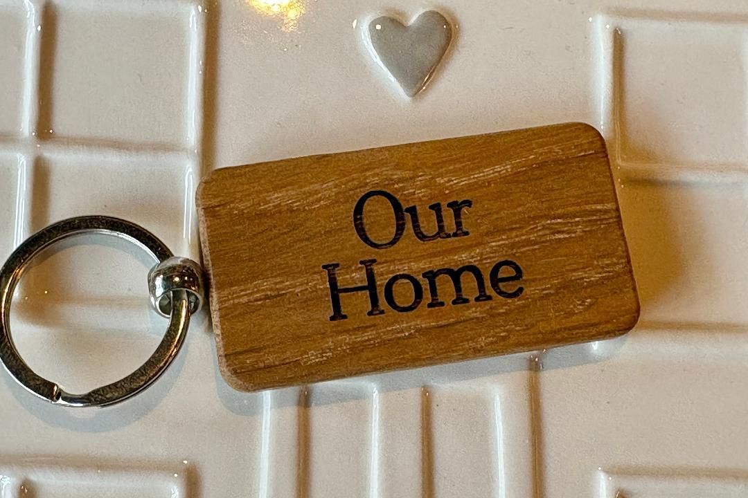 'Our Home' Oak Keyring