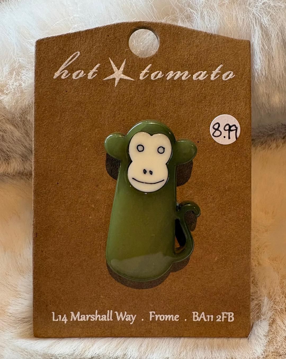 'Monkey' Resin Brooch