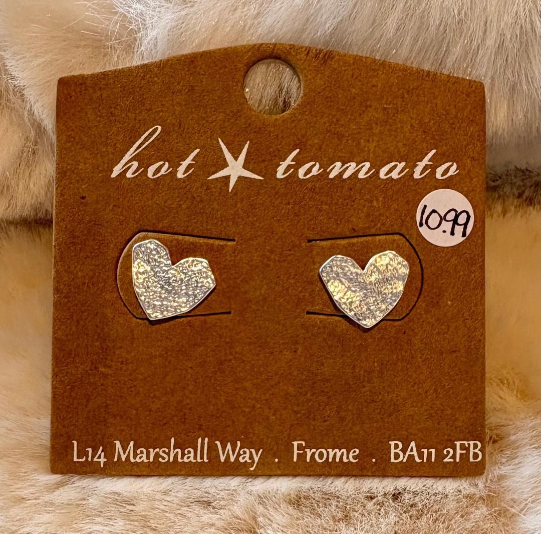 'Textured Heart' Stud Earrings