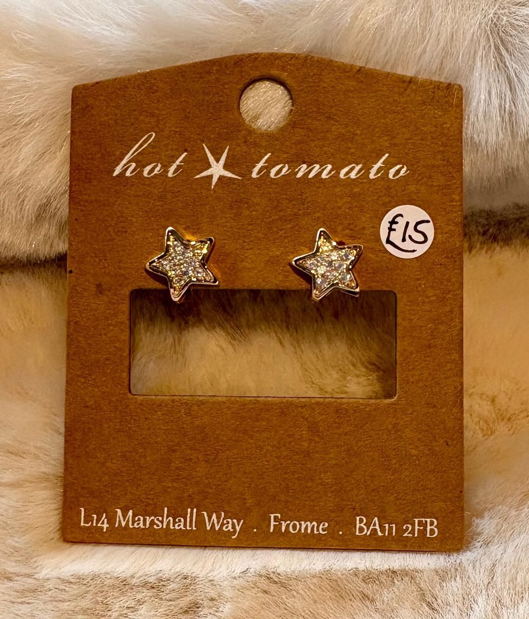 Gold 'Crystal Star Clip' Stud Earrings