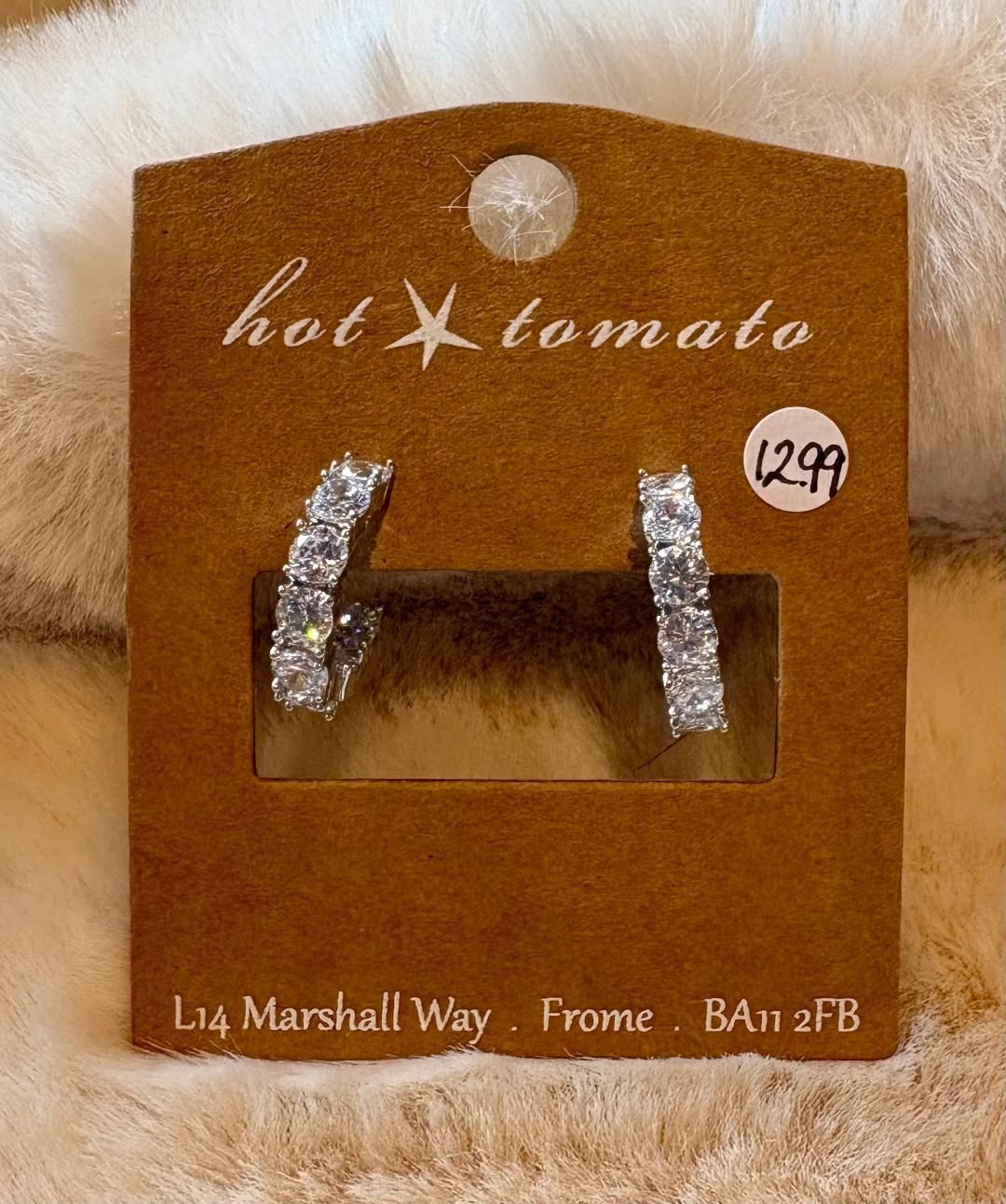 'Demi Crystal Hoop' Stud Earrings