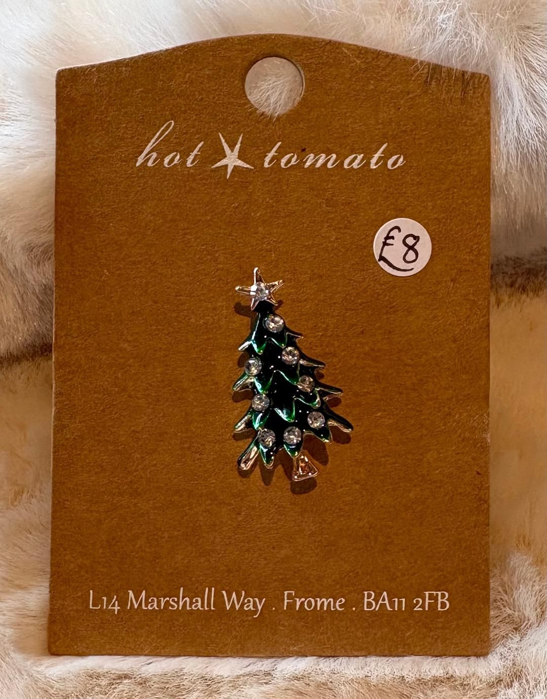 'Xmas Tree' Enamel Brooch