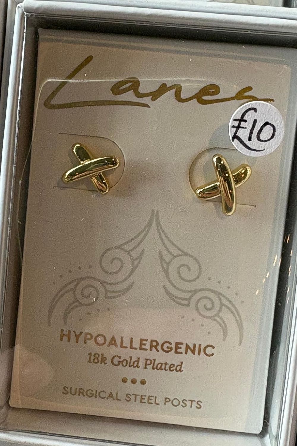 Gold 'Criss-Cross' Earrings