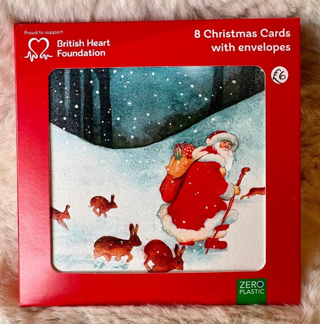 'Santa/Hares' Pk8 Xmas Cards